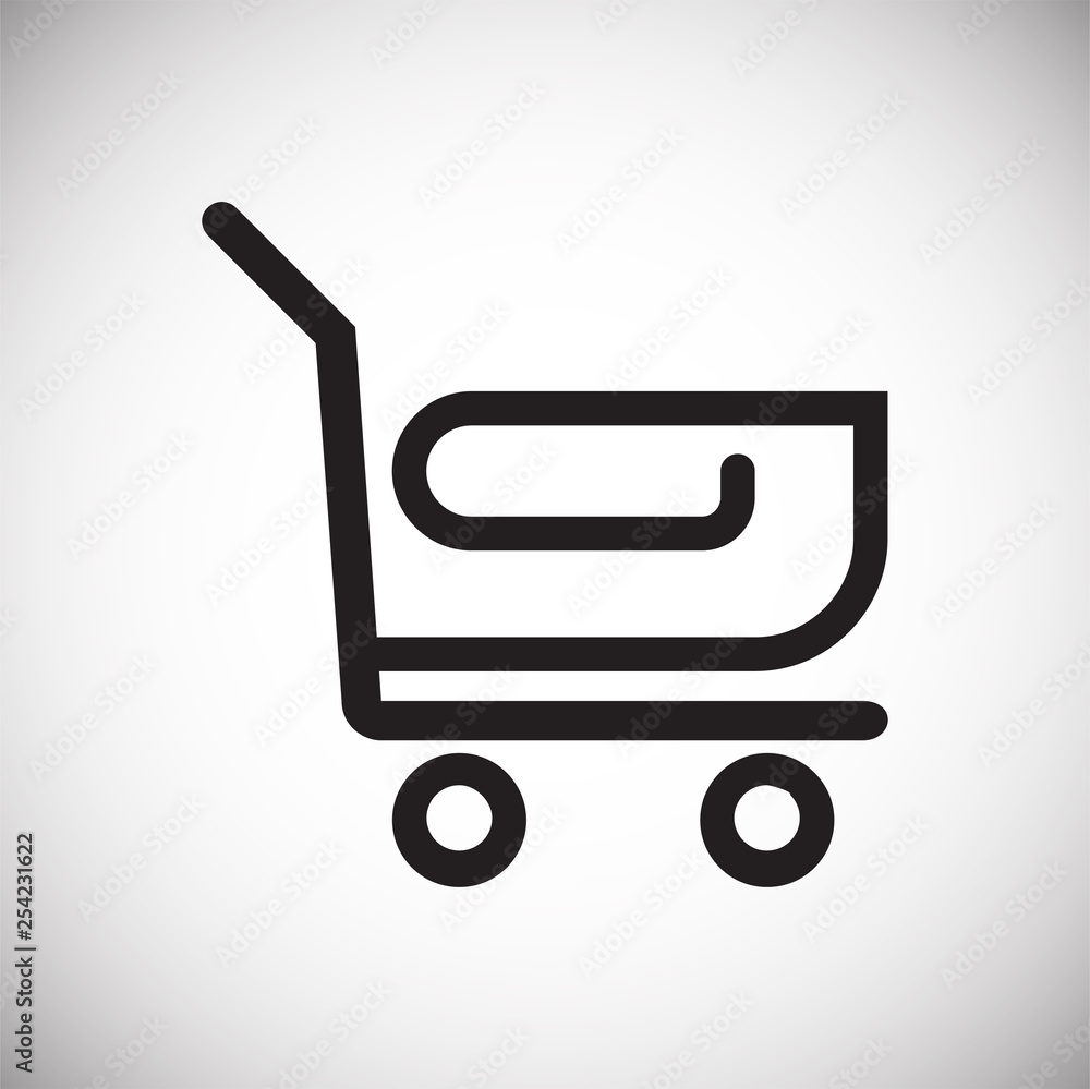 Poster shop cart icon on background for graphic and web design. simple vector sign. internet concept symbol