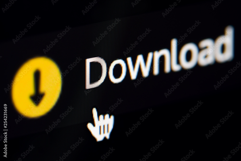 Aufkleber download button being clicked on a computer screen.