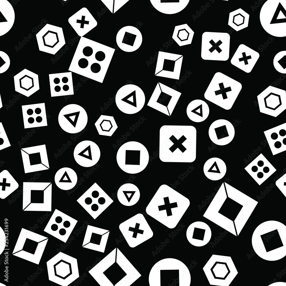 Poster colorful pattern with different shapes objects. texture background for textile, print, paper, fabric