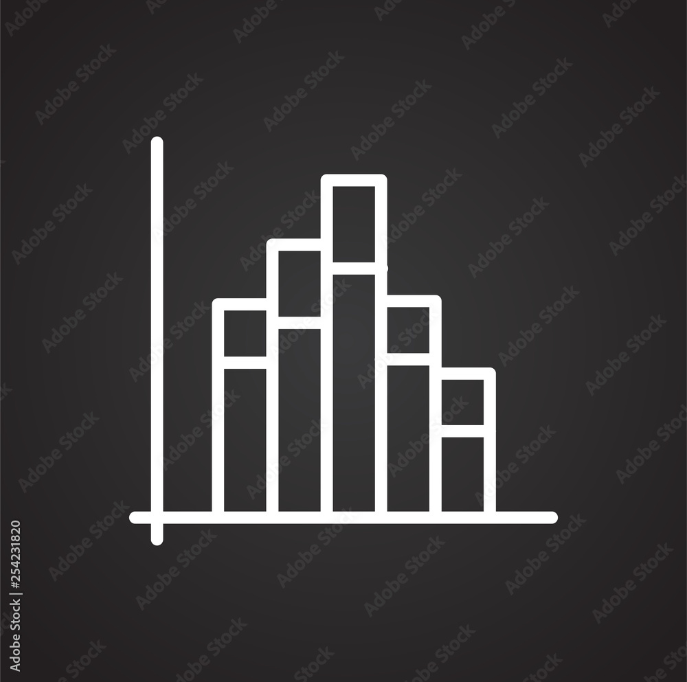 Fototapete graph line icon on background for graphic and web design. simple vector sign. internet concept symbo