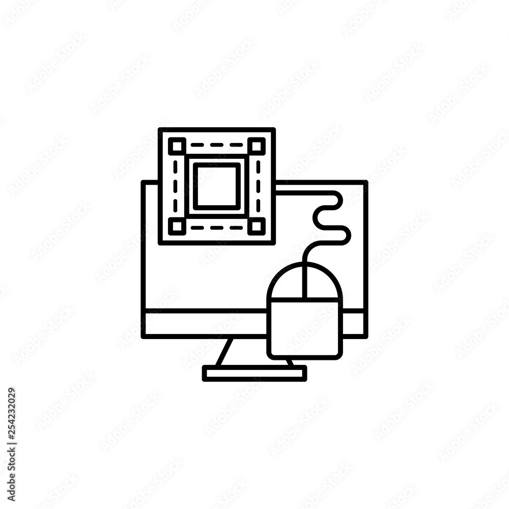 Poster creativity, technology, computer, graphic design icon. element of creativity and learning icon. thin