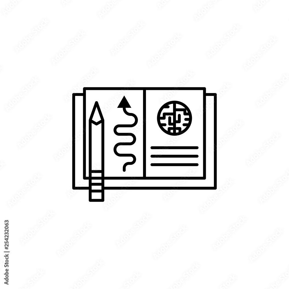 Poster learning, technology, education icon. element of creativity and learning icon. thin line icon for we