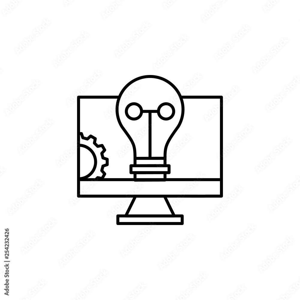 Poster creativity, technology, idea, innovation icon. element of creativity and learning icon. thin line ic