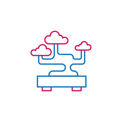 Japan, bonsai icon. Element of Japan culture. Thin line 2 color icon for website design and development, app development. Premium icon
