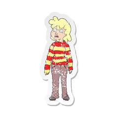 retro distressed sticker of a cartoon teenager