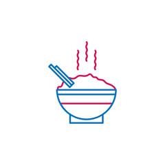 Japan, rice icon. Element of Japan culture. Thin line 2 color icon for website design and development, app development. Premium icon