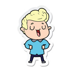 Obraz premium sticker of a happy cartoon man