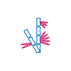 Japan, bamboo branches icon. Element of Japan culture. Thin line 2 color icon for website design and development, app development. Premium icon