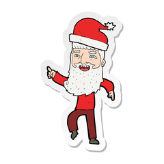 sticker of a cartoon hipster santa claus