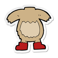 sticker of a cartoon teddy bear body