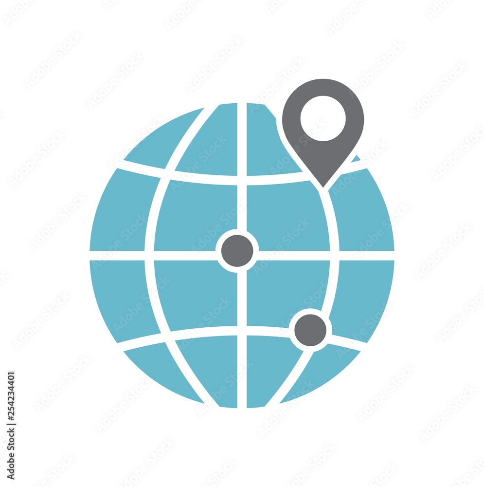 Poster globe related icon on background for graphic and web design. simple vector sign. internet concept sy