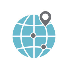 Globe related icon on background for graphic and web design. Simple vector sign. Internet concept symbol for website button or mobile app.