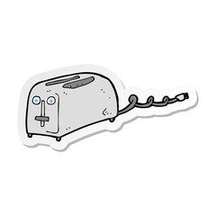 sticker of a cartoon toaster