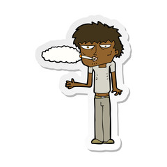 sticker of a cartoon smoker