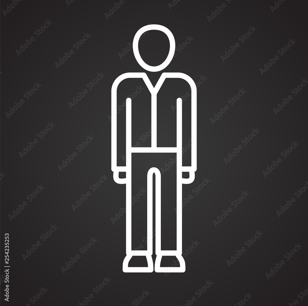 Poster person icon on background for graphic and web design. simple vector sign. internet concept symbol fo