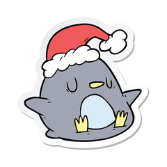 sticker of a cute cartoon penguin
