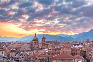 Poster Palermo at sunset, Sicily, Italy © Kavalenkava