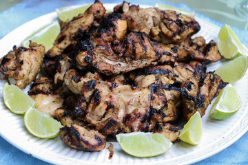 Grilled chili lime chicken is a summer barbecue favorite for outdoor garden party