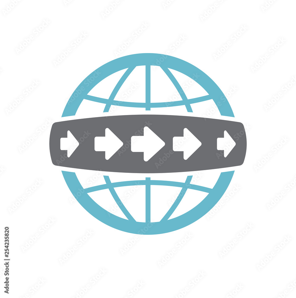 Poster globe related icon on background for graphic and web design. simple vector sign. internet concept sy