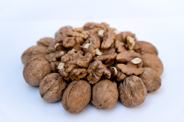 Walnuts whole and nuts.