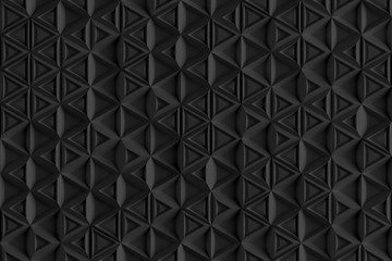 Parametric background based on triangular grid with different pattern of different volume 3D illustration