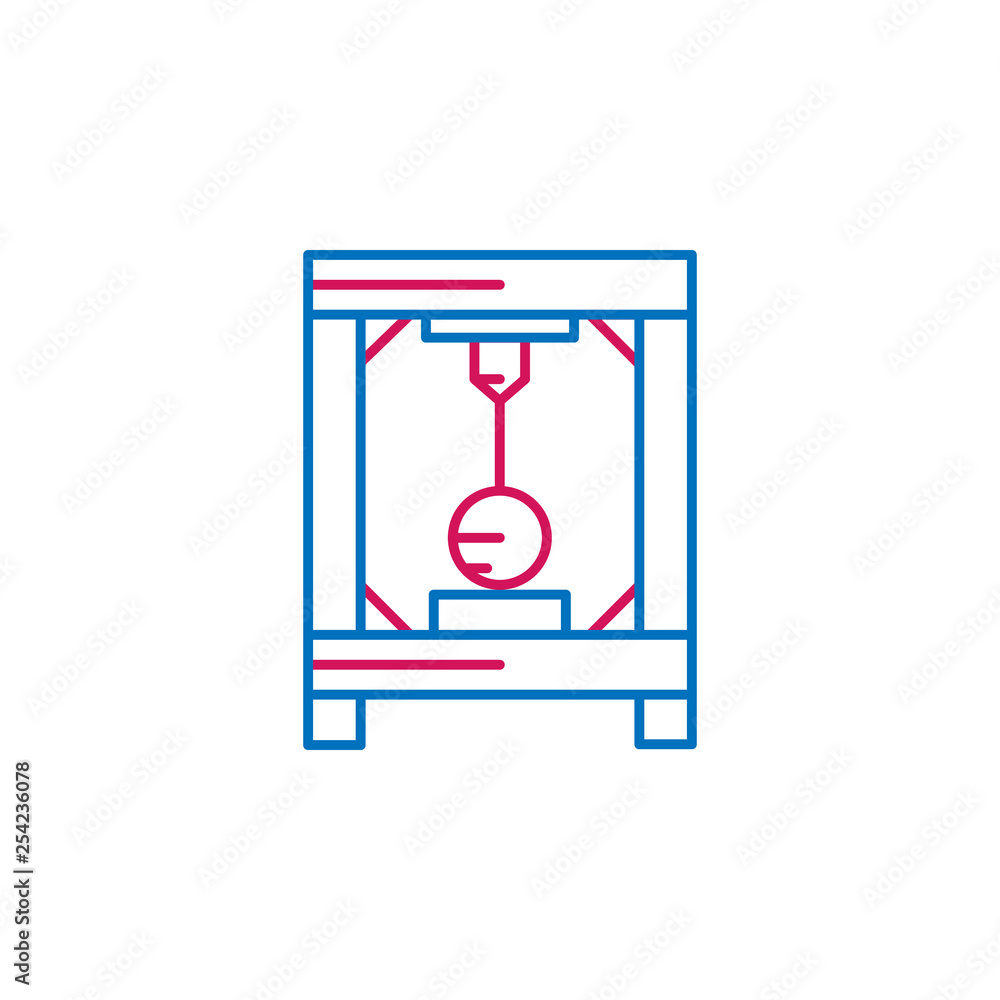 Poster 3d printing, cube icon. element of 3d printing icon. thin line icon for website design and developme