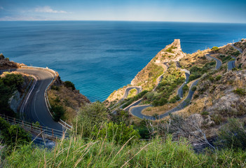 Scenic serpantine road to Forza d'Agro