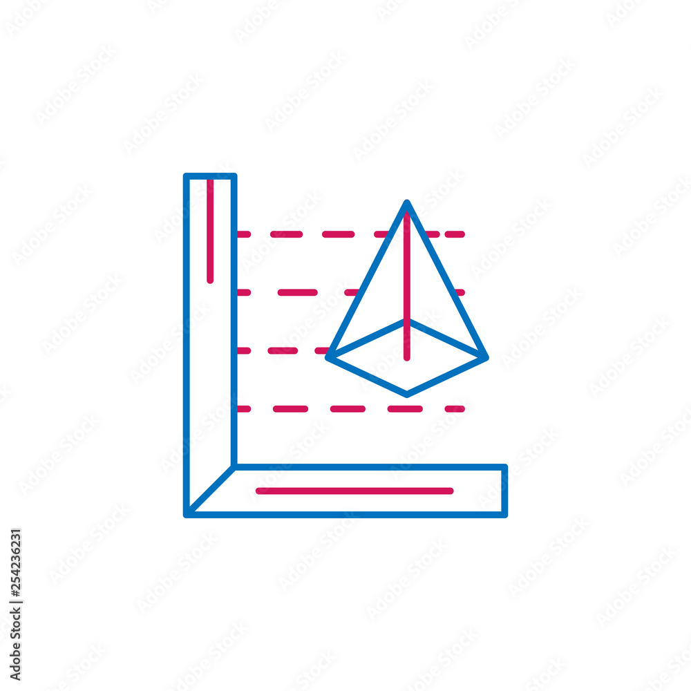 Poster 3d printing, monitor icon. element of 3d printing icon. thin line icon for website design and develo