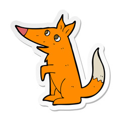 sticker of a cartoon fox cub