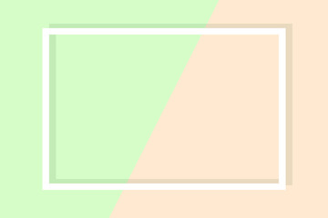 Empty picture frame mock up. Minimalism template flat lay out. Colorful paper background. Empty place for text, design your idea, quotes and sayings.