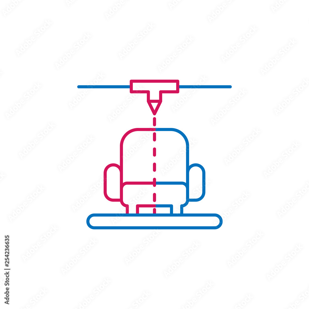 Aufkleber 3d printing, vector icon. element of 3d printing icon. thin line icon for website design and develop