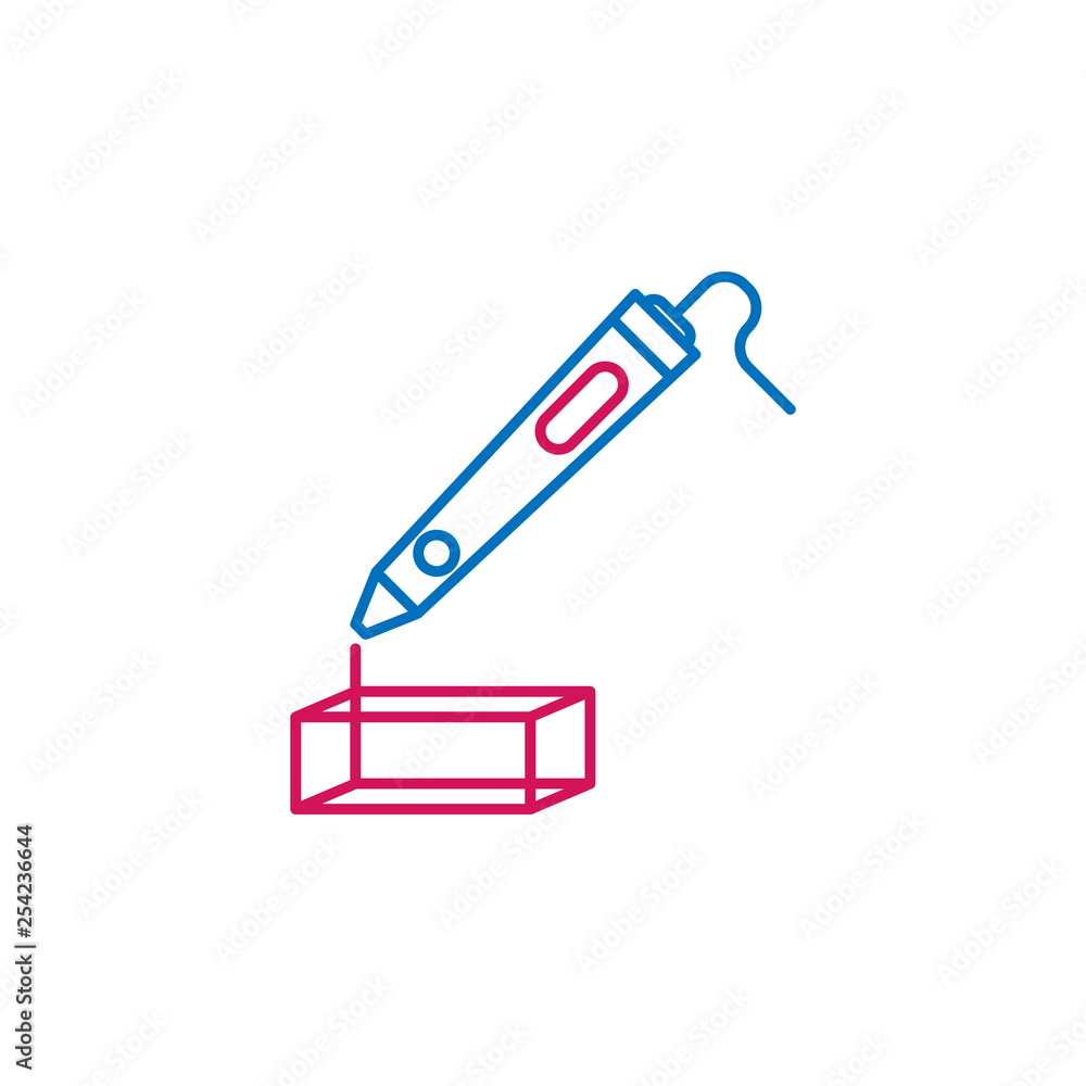 Poster 3d printing, prototyping icon. element of 3d printing icon. thin line icon for website design and de