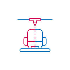 3D printing, vector icon. Element of 3d printing icon. Thin line icon for website design and development, app development. Premium icon