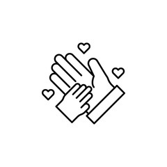 Mother and baby hands icon. Element of maternity culture. Thin icon for website design and development, app development. Premium icon