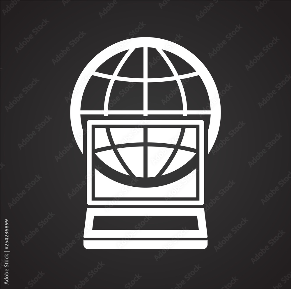 Poster globe related icon on background for graphic and web design. simple vector sign. internet concept sy