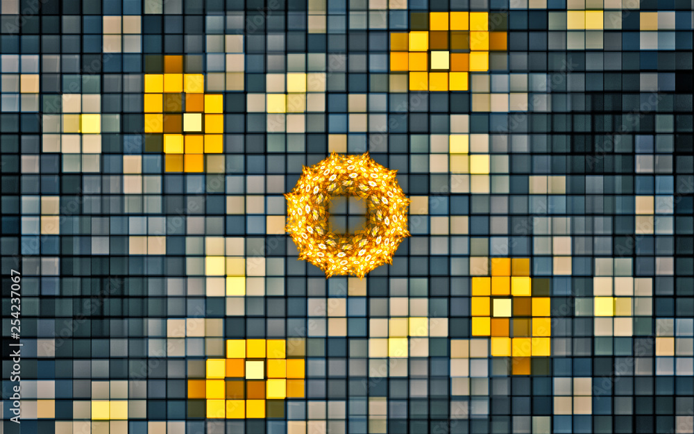 Aufkleber digital generated image in the form of abstract geometric shapes of various shades and colors for us