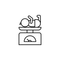 Baby weight, baby icon. Element of maternity culture. Thin icon for website design and development, app development. Premium icon