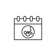 Calendar, baby icon. Element of maternity culture. Thin icon for website design and development, app development. Premium icon