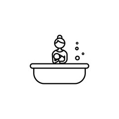Bath, mother, baby icon. Element of maternity culture. Thin icon for website design and development, app development. Premium icon