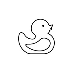Rubber duck, toy icon. Element of maternity culture. Thin icon for website design and development, app development. Premium icon
