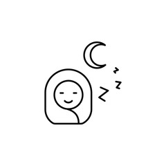 Night, baby, sleeping icon. Element of maternity culture. Thin icon for website design and development, app development. Premium icon