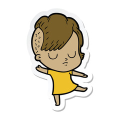 sticker of a cartoon woman