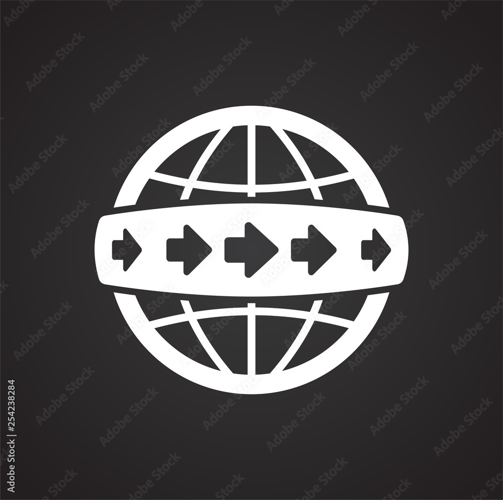 Poster globe related icon on background for graphic and web design. simple vector sign. internet concept sy