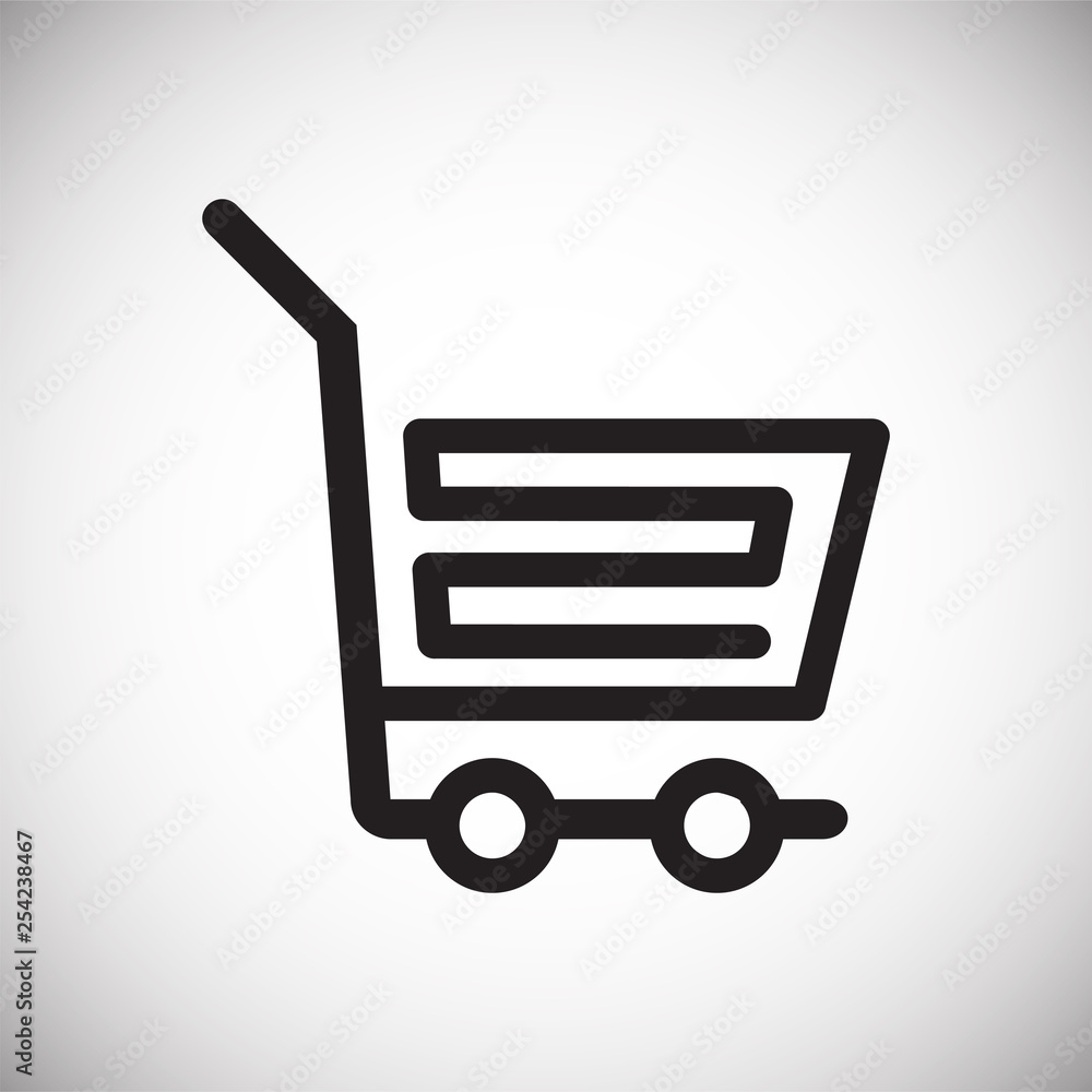 Poster shop cart icon on background for graphic and web design. simple vector sign. internet concept symbol