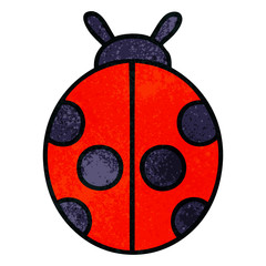 Naklejka premium retro grunge texture cartoon lady bug