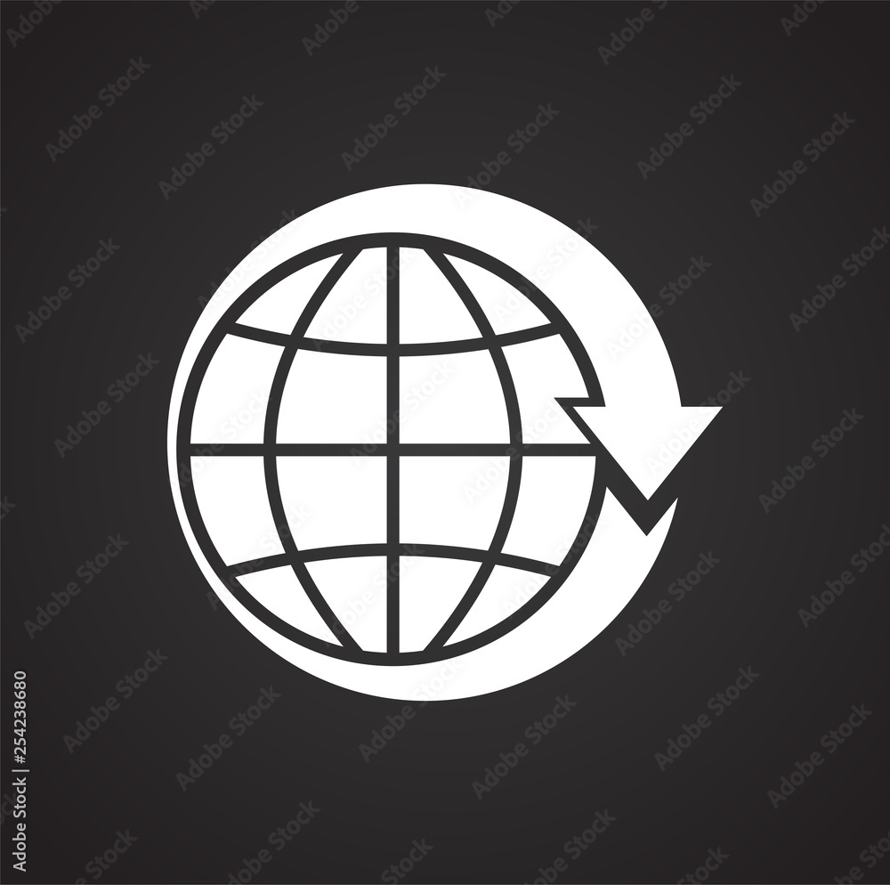Poster globe related icon on background for graphic and web design. simple vector sign. internet concept sy