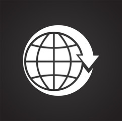 Globe related icon on background for graphic and web design. Simple vector sign. Internet concept symbol for website button or mobile app.