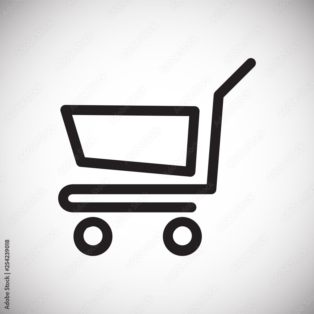 Poster shop cart icon on background for graphic and web design. simple vector sign. internet concept symbol