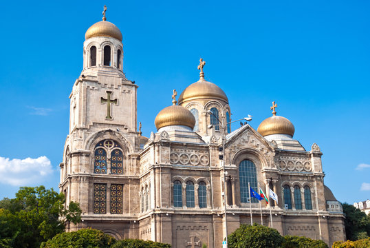 Dormition of the Mother of God is the largest and most famous Bulgarian Orthodox cathedral in Varna, Bulgaria