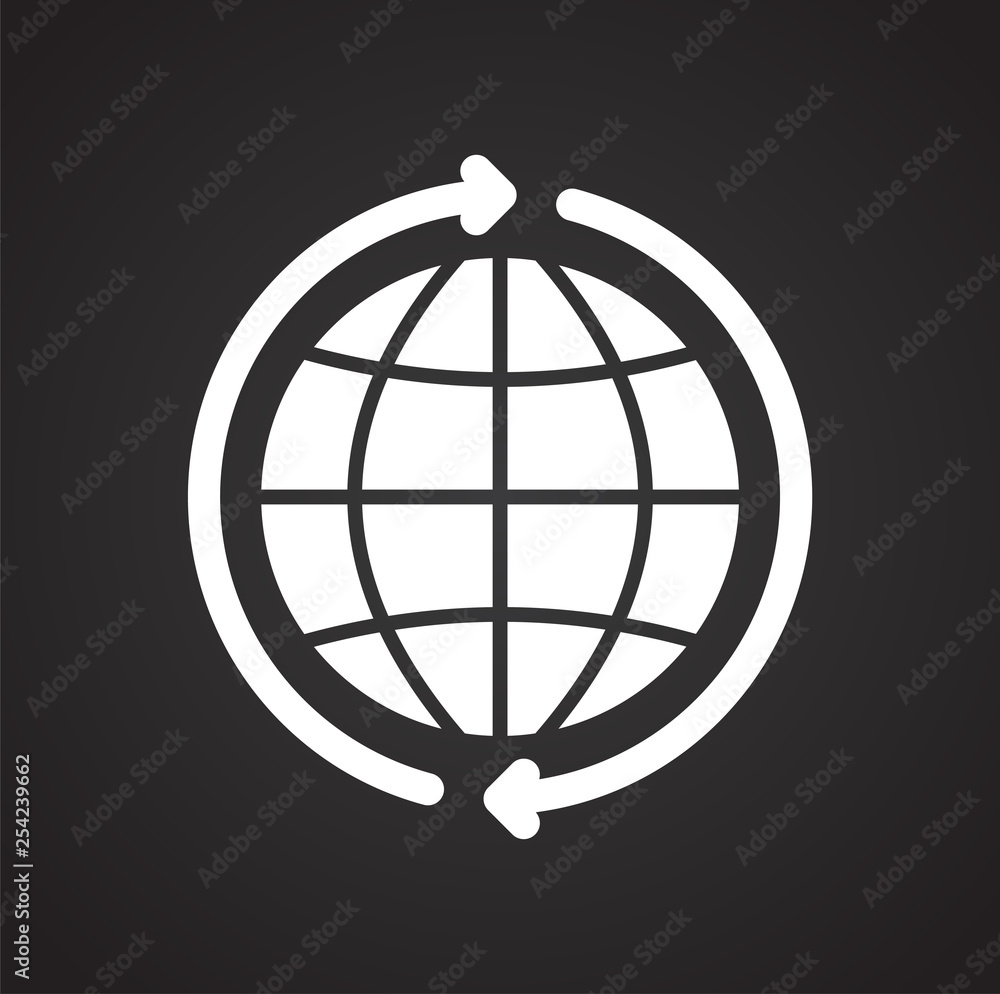 Poster globe related icon on background for graphic and web design. simple vector sign. internet concept sy